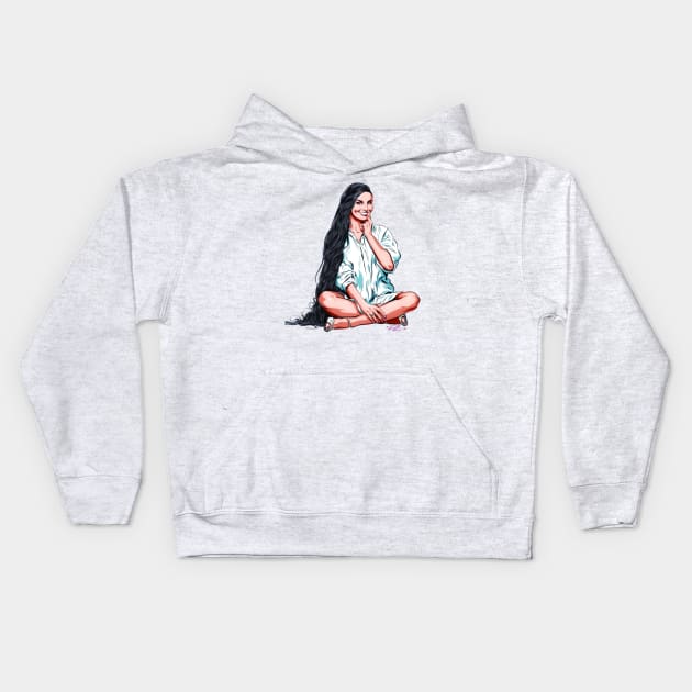 Crystal Gayle - An illustration by Paul Cemmick Kids Hoodie by PLAYDIGITAL2020